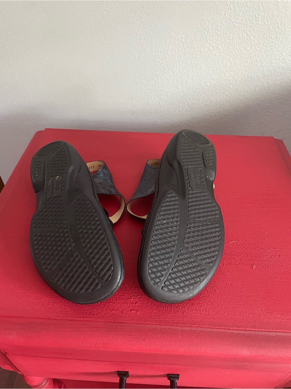 Finn Comfort Navy Leather Sandals size EU 40 US 9-9.5 Excellent Condition - Picture 3 of 5